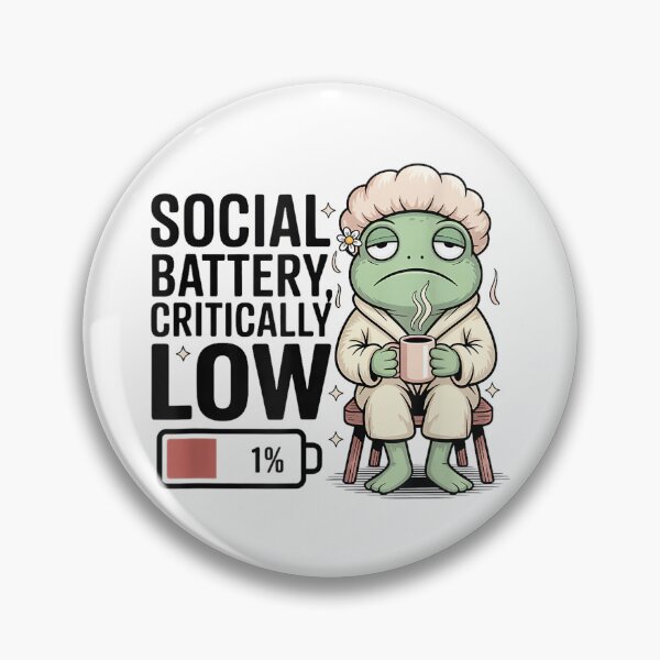 Item preview, Funny Social Battery Critically Low Frog Introvert designed and sold by JohnVBurks.