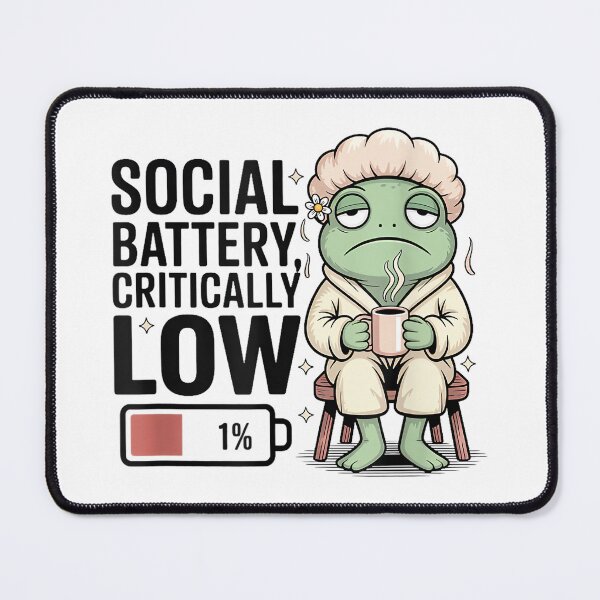 Item preview, Funny Social Battery Critically Low Frog Introvert designed and sold by JohnVBurks.