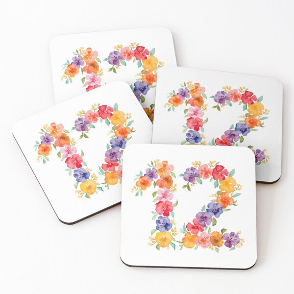 Item preview, 12th birthday flowers  watercolor designed and sold by uunaa.