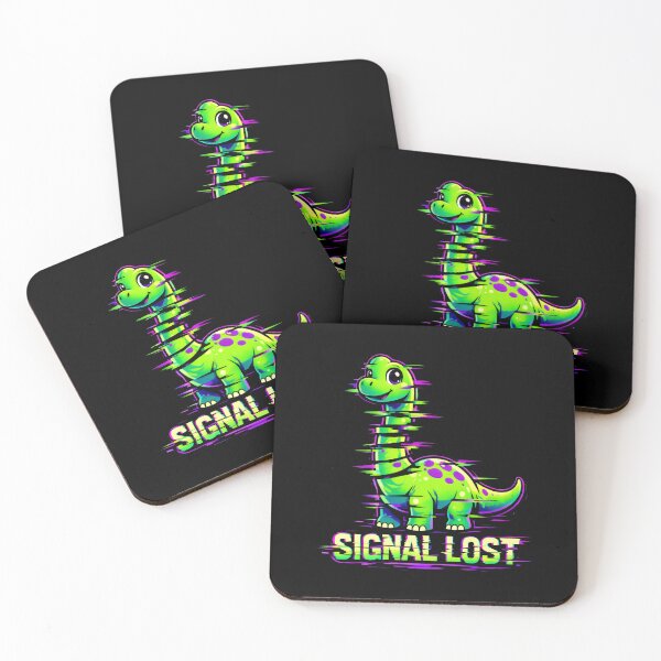 Item preview, Glitch Brachiosaurus Signal Lost Vaporwave Art designed and sold by SplashTastic.