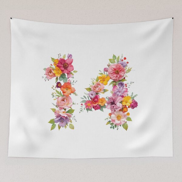 Item preview, 14th birthday flowers  watercolor designed and sold by uunaa.
