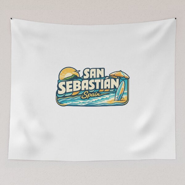 Item preview, San Sebastian Spain La Concha Beach Basque Coast Surf Bay Sunset designed and sold by Aryabek.