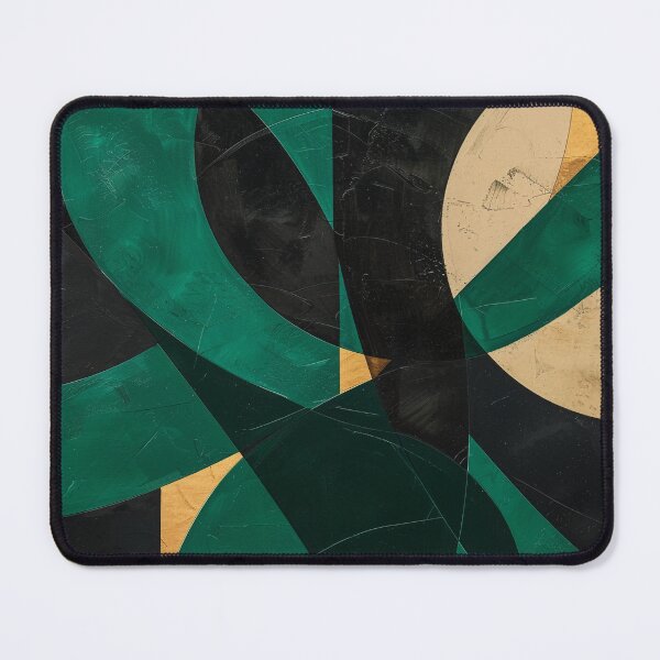 Item preview, Emerald Geometry Wall Art – Abstract Design in Green, Black, and Gold designed and sold by CosmicGlyph.