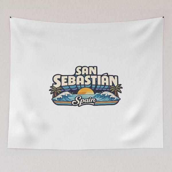 Item preview, San Sebastian Spain Basque Coast La Concha Bay Atlantic Waves Sunset designed and sold by Aryabek.