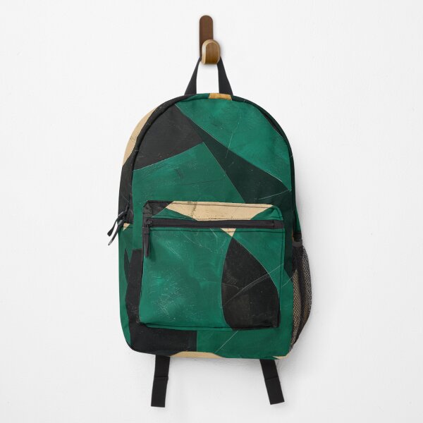Item preview, Emerald Geometry Wall Art – Abstract Design in Green, Black, and Gold designed and sold by CosmicGlyph.