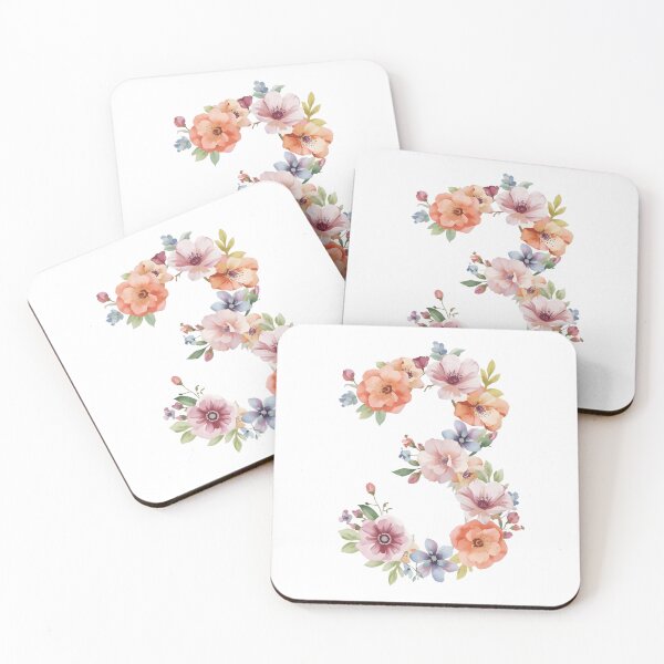 Item preview, 3rd birthday flowers  watercolor designed and sold by uunaa.