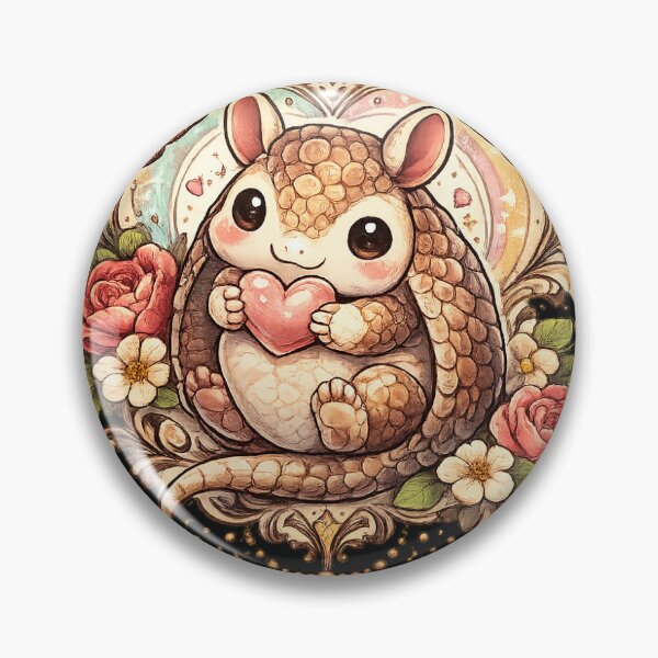 Item preview, Cute Armadillo with Floral Heart and Butterflies designed and sold by HueHaven-X.