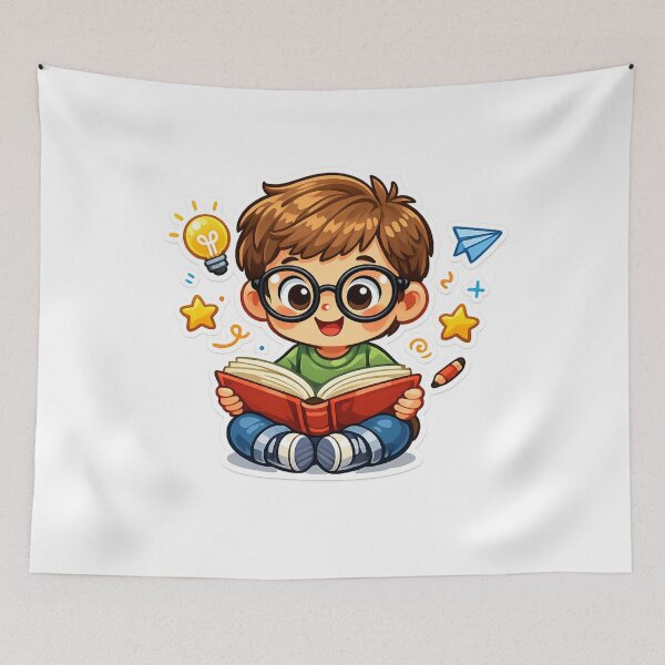 Item preview, Cute Cartoon Kid Reading Book - Educational design designed and sold by MKreative Studio.