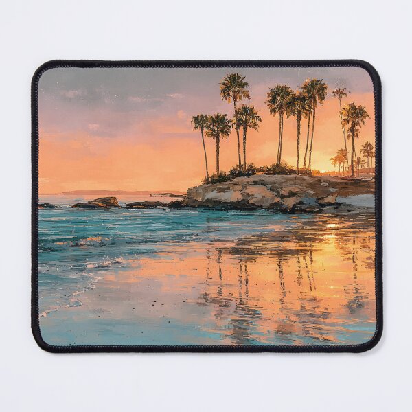 Item preview, Laguna Beach Sunset Golden Sand California Coastal Scene designed and sold by daila70.