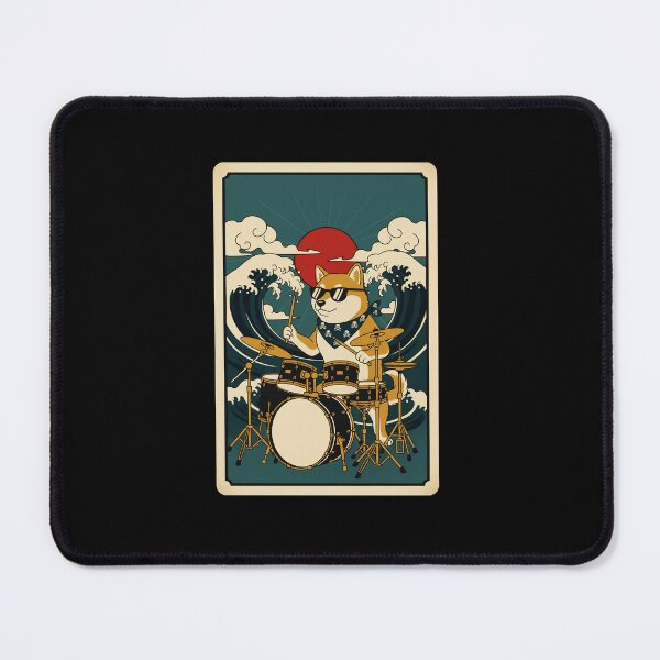 Item preview, Shiba Inu Drummer Japanese Wave Vintage Style designed and sold by JordynLadukeg65.