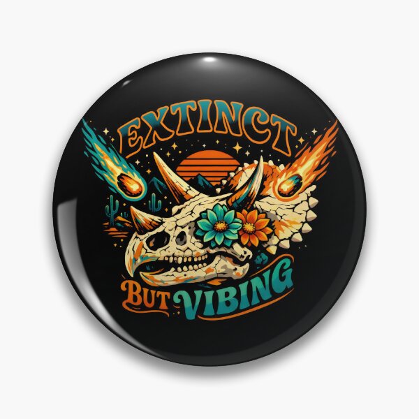 Item preview, Extinct but Vibing Skeletal Triceratops Retro Aesthetic designed and sold by SplashTastic.