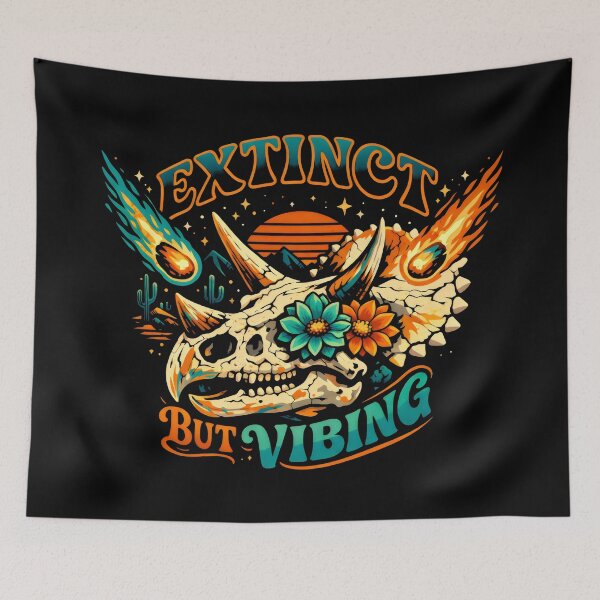 Item preview, Extinct but Vibing Skeletal Triceratops Retro Aesthetic designed and sold by SplashTastic.