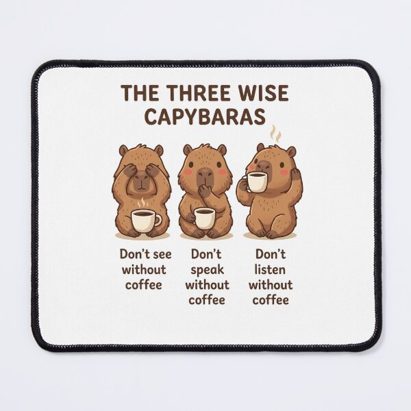 Item preview, Three Wise Capybaras Coffee Shirt Funny Don’t Speak See Listen Without Coffee designed and sold by The-Mood-Lab.