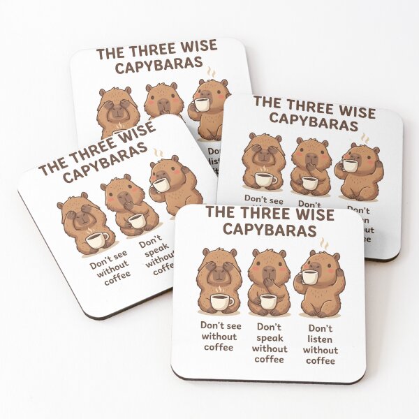 Item preview, Three Wise Capybaras Coffee Shirt Funny Don’t Speak See Listen Without Coffee designed and sold by The-Mood-Lab.