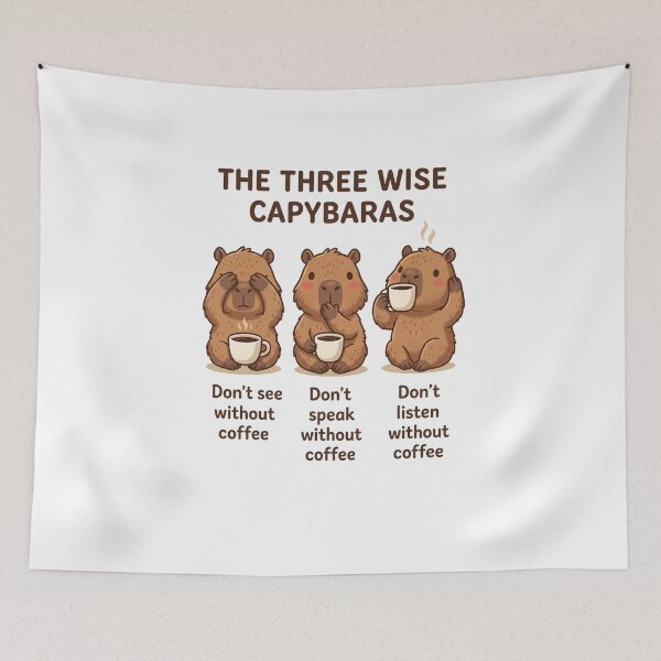 Item preview, Three Wise Capybaras Coffee Shirt Funny Don’t Speak See Listen Without Coffee designed and sold by The-Mood-Lab.