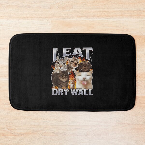 Item preview, I Eat Dry Wall Funny Cat Meme Collage designed and sold by tadmercado.
