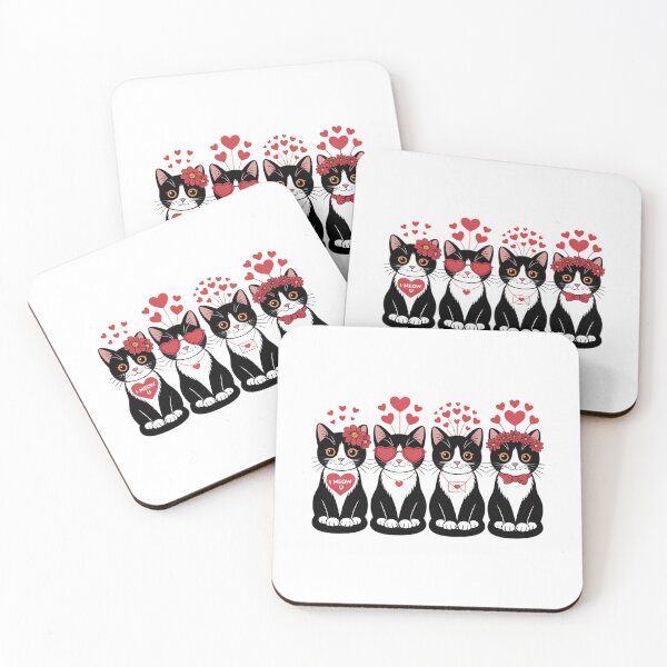 Item preview, Tuxedo Cat Hearts Valentines Day Cat Lovers designed and sold by Formatage.