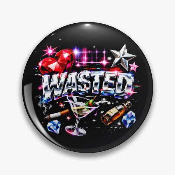 Item preview, Wasted Chrome Text 90s Vaporwave Aesthetic designed and sold by SplashTastic.