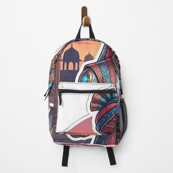 Item preview, Cyberpunk Mughal AI Robot - Royal Rajasthani Tech Art designed and sold by DesertFlowArt.