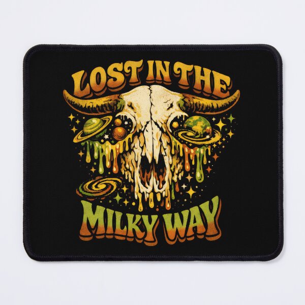 Item preview, Melting Bull Skull Lost in the Milky Way Psychedelic Art designed and sold by SplashTastic.