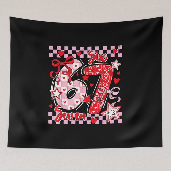 Item preview, Six Seven 67 Cute Number Meme Bow Valentine Style designed and sold by gladysenglish.