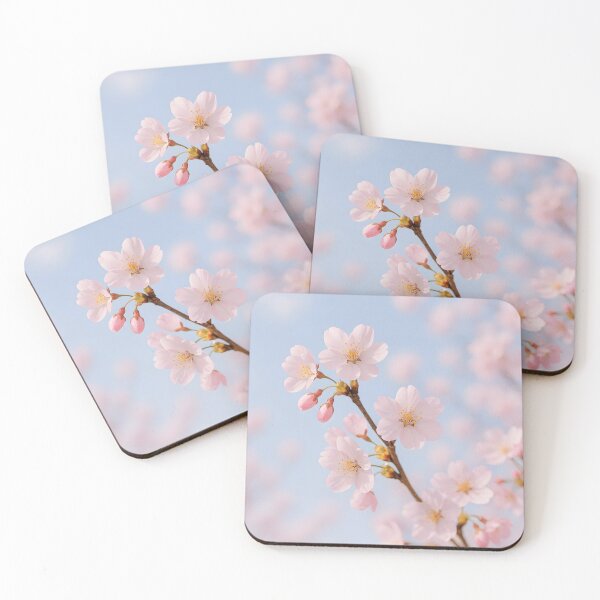 Item preview, Delicate Pink Cherry Blossoms Against Soft Blue Sky – Spring Bloom designed and sold by EmeraldeaArt.