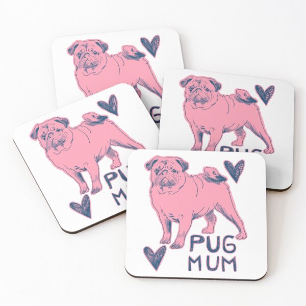 Item preview, Cute Pink Pug Mum Dog Mom Gift Design designed and sold by AnnaVikhrArt.