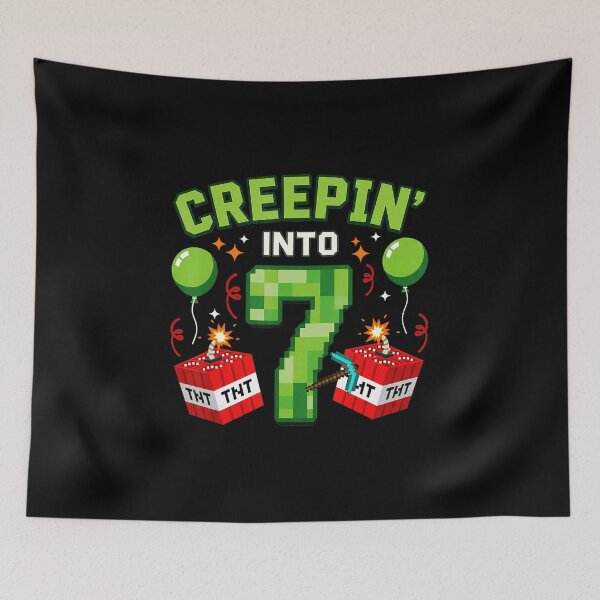 Item preview, Creepin Into 7 Gamer Birthday Pixel Style designed and sold by FGTV2021.