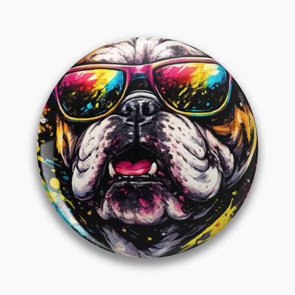 Item preview, Urban Graffiti Bulldog with Neon Sunglasses Street Art Design designed and sold by rajasekhark.