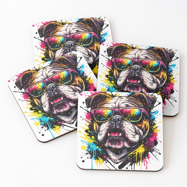 Item preview, Urban Graffiti Bulldog with Neon Sunglasses Street Art Design designed and sold by rajasekhark.
