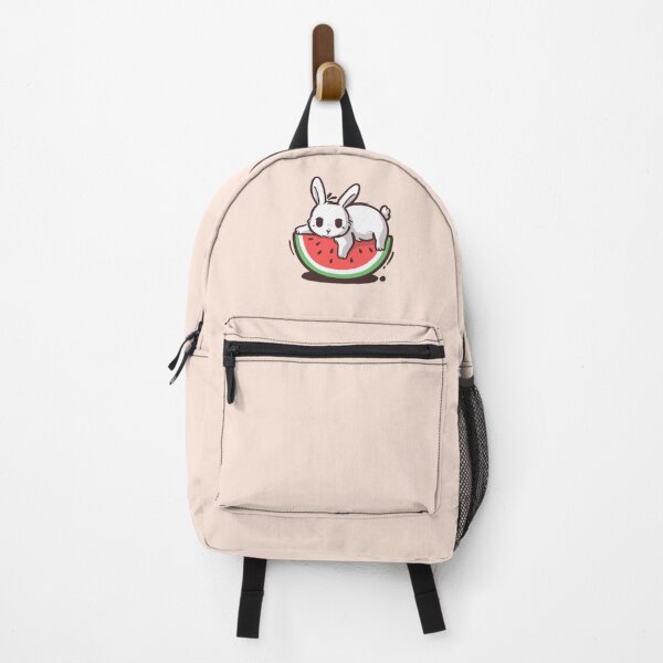 Item preview, Cute Kawaii White Bunny with watermelon - Pocket Design designed and sold by NemiMakeit.