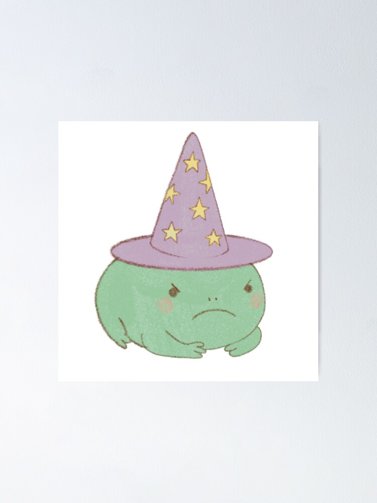 Thumbnail 1 of 3, Poster, Grumpy Witch Frog designed and sold by PastelPawsLab.