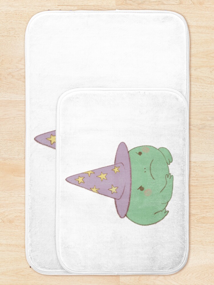 Thumbnail 5 of 6, Bath Mat, Grumpy Witch Frog designed and sold by PastelPawsLab.