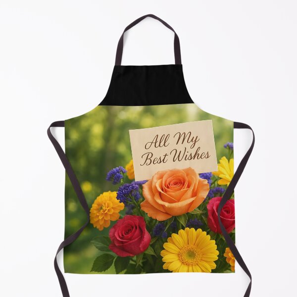 Item preview, All My Best Wishes Card in Fresh Mixed Flower Bouquet designed and sold by EmeraldeaArt.