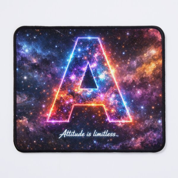 Item preview, Cosmic Galaxy Letter A with Limitless Attitude Quote designed and sold by rajasekhark.