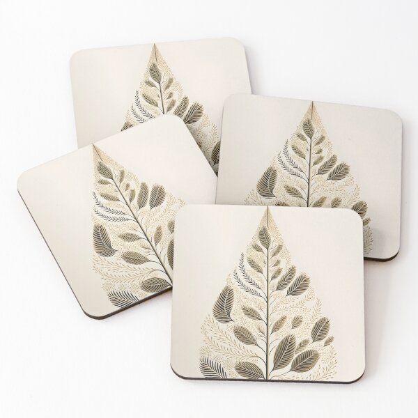 Item preview, Flat Style Brown Tree with Varied Leaf Shapes on Beige Background designed and sold by EmeraldeaDesign.