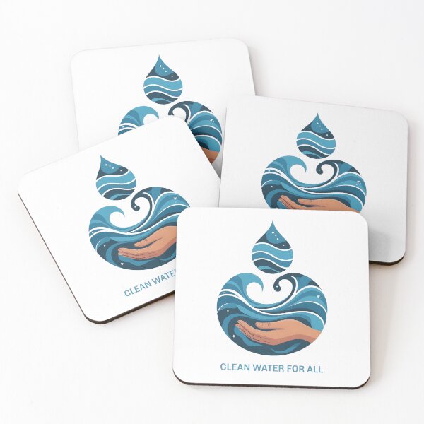 Item preview, Clean Water For All: Modern Wave Conservation Art designed and sold by Nuvoro Eco Awareness.