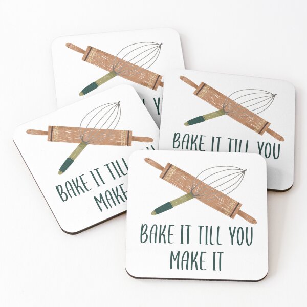 Item preview, Bake it till you make it Funny Baking Kitchen Idea for gift designed and sold by Lazarteva illustrations.