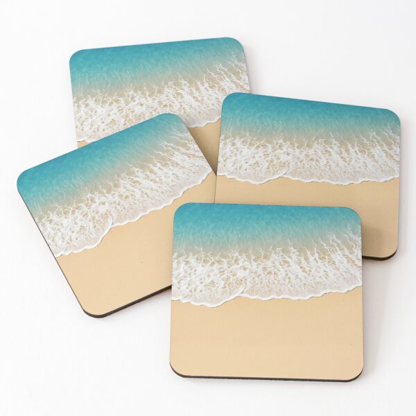 Item preview, Aerial Beach with Turquoise Water and White Wave Edge on Light Sand designed and sold by EmeraldeaArt.