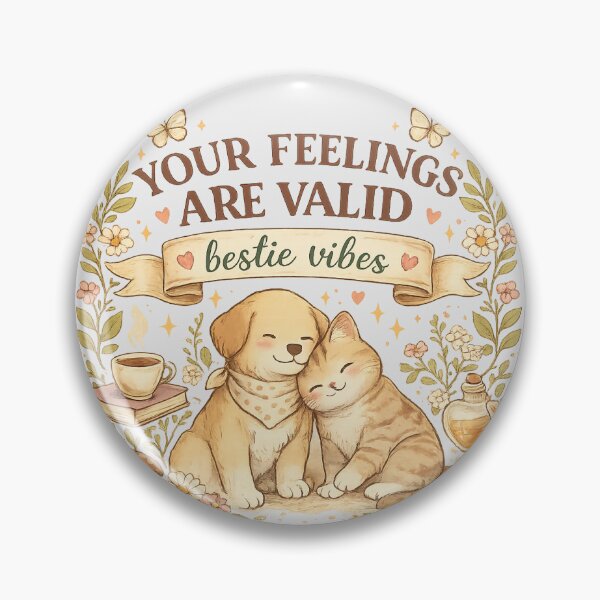 Item preview, Your Feelings Are Valid Bestie Vibes Cute Cozy Aesthetic Cottagecore Design designed and sold by MetroInk Co .