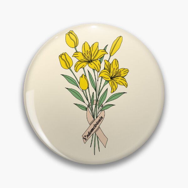 Item preview, Minimalistic endometriosis flowers designed and sold by Pamelarts.