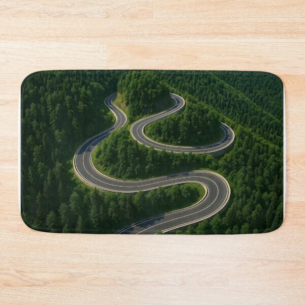 Item preview, Meandering Road Through Green Forest – Aerial Nature View designed and sold by EmeraldeaArt.