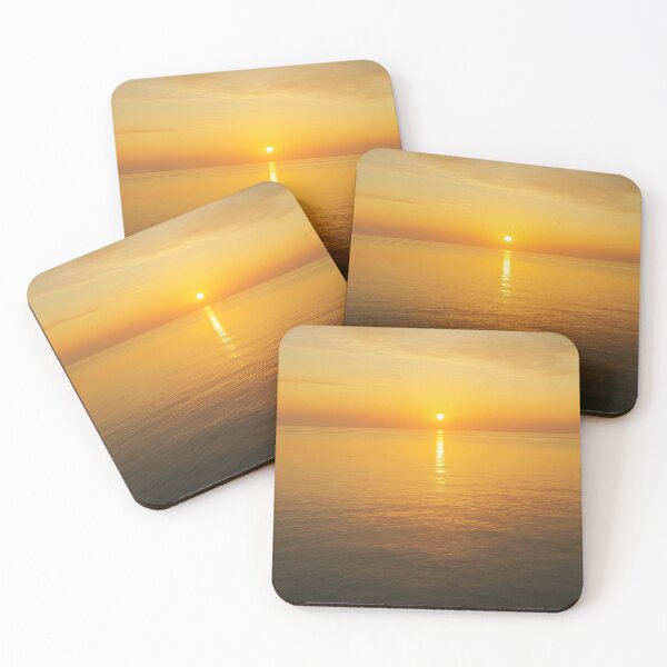 Item preview, Sunset Over Calm Water – Orange Reflections on Lake, Sea, or Ocean designed and sold by EmeraldeaArt.