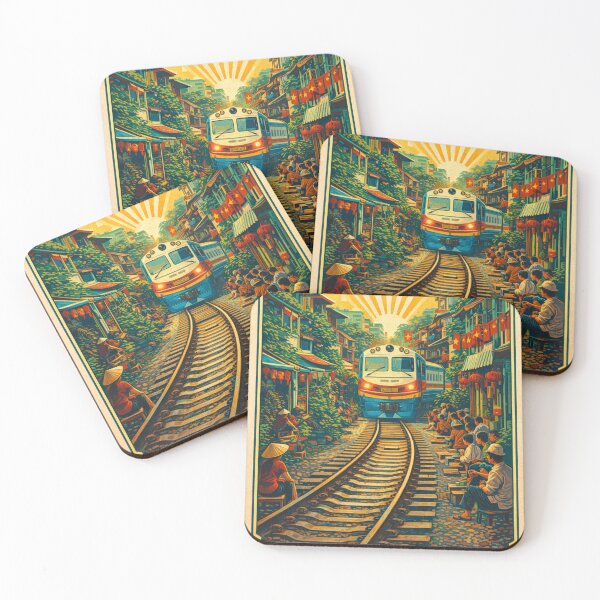 Item preview, Hanoi Vietnam Postcard, Vietnam Wall Art, Hanoi Train Street Poster designed and sold by Bits & Bops Boutique.