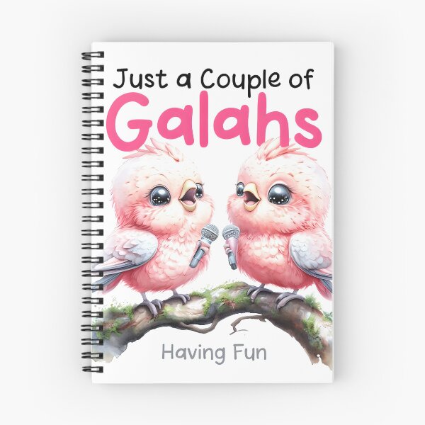 Item preview, Just a Couple of Galahs Having Fun - Singing Pink Cockatoos designed and sold by ArtisticDesignsbyLinda.