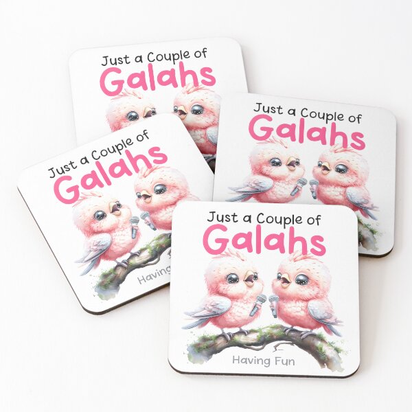 Item preview, Just a Couple of Galahs Having Fun - Singing Pink Cockatoos designed and sold by ArtisticDesignsbyLinda.
