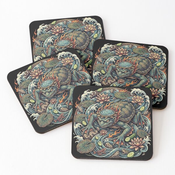 Item preview, Detailed Japanese Kappa Yokai Traditional Tattoo Style Art designed and sold by UltimateJapan.