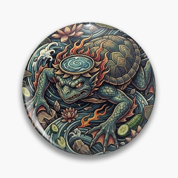Item preview, Detailed Japanese Kappa Yokai Traditional Tattoo Style Art designed and sold by UltimateJapan.
