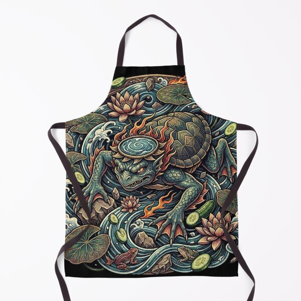 Item preview, Detailed Japanese Kappa Yokai Traditional Tattoo Style Art designed and sold by UltimateJapan.
