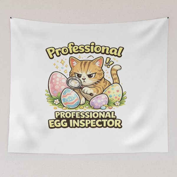 Item preview, Professional Egg Inspector Funny Easter Cat Design designed and sold by StyleLap.